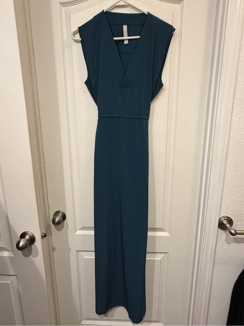 Athleta Teal V-Neck Sleeveless Maxi Dress